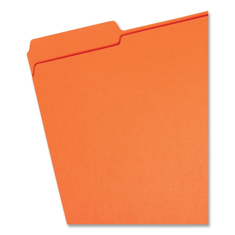 SMEAD MANUFACTURING CO. Reinforced Top Tab Colored File Folders, 1/3-Cut Tabs: Assorted, Letter Size, 0.75" Expansion, Orange, 100/Box (SMD12534) thumbnail 2