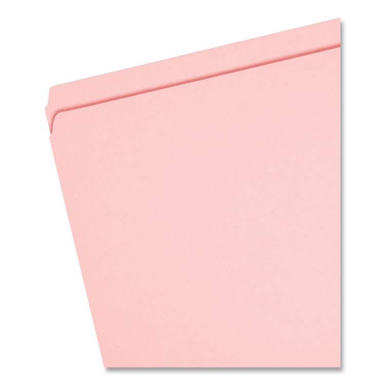 SMEAD MANUFACTURING CO. Reinforced Top Tab Colored File Folders, Straight Tabs, Letter Size, 0.75" Expansion, Pink, 100/Box (SMD12610) thumbnail 2