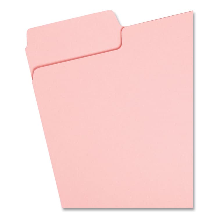 SMEAD MANUFACTURING CO. Colored File Folders, 1/3-Cut Tabs: Assorted, Letter Size, 0.75" Expansion, Pink, 100/Box (SMD12643) thumbnail 2