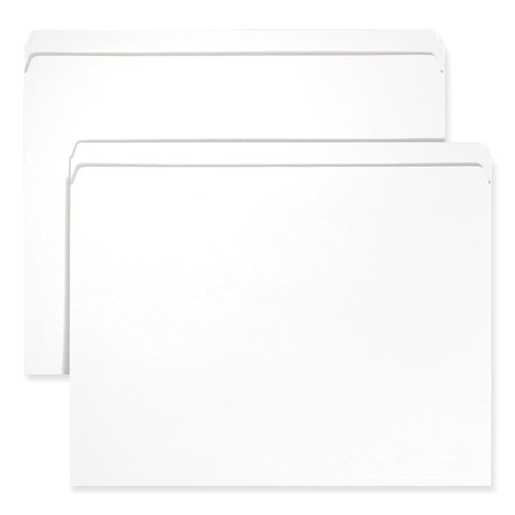 SMEAD MANUFACTURING CO. Reinforced Top Tab Colored File Folders, Straight Tabs, Letter Size, 0.75" Expansion, White, 100/Box (SMD12810)