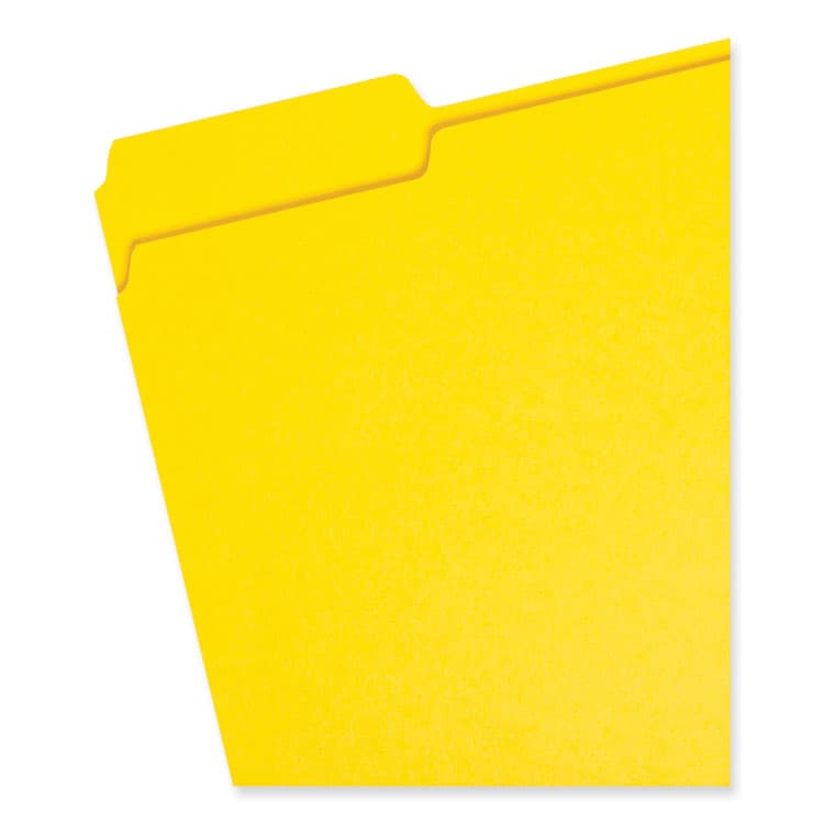 SMEAD MANUFACTURING CO. Colored File Folders, 1/3-Cut Tabs: Assorted, Letter Size, 0.75" Expansion, Yellow, 100/Box (SMD12943) thumbnail 2