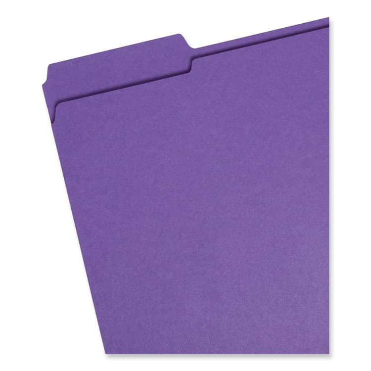 SMEAD MANUFACTURING CO. Reinforced Top Tab Colored File Folders, 1/3-Cut Tabs: Assorted, Letter Size, 0.75" Expansion, Purple, 100/Box (SMD13034) thumbnail 2
