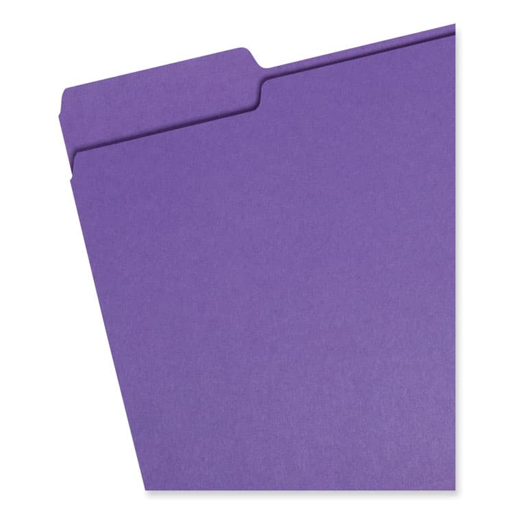 SMEAD MANUFACTURING CO. Colored File Folders, 1/3-Cut Tabs: Assorted, Letter Size, 0.75" Expansion, Purple, 100/Box (SMD13043) thumbnail 2