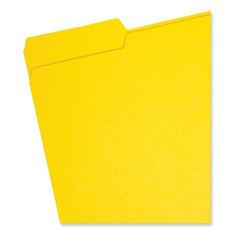 SMEAD MANUFACTURING CO. Interior File Folders, 1/3-Cut Tabs: Assorted, Letter Size, 0.75" Expansion, Yellow, 100/Box (SMD10271) thumbnail 2