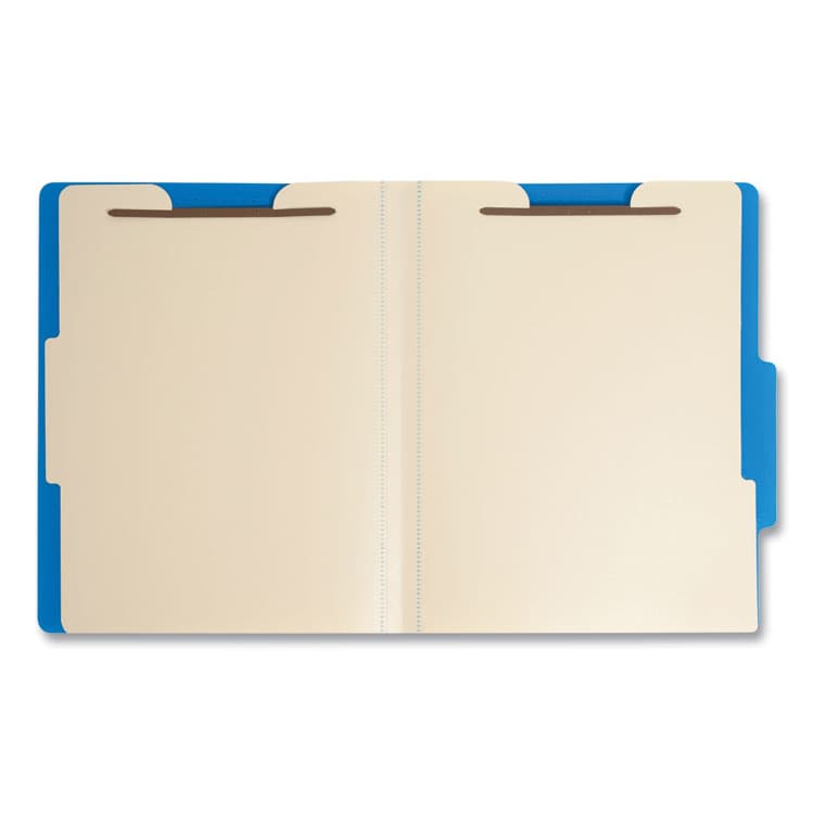 SMEAD MANUFACTURING CO. Poly Classification Folders, 2/5-Cut Tab: Right of Center, Expands 2", 2 Dividers, 6 Fasteners, Letter Size, Blue, 10/Box (SMD14045) thumbnail 3