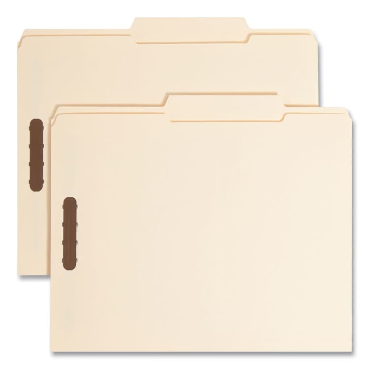 SMEAD MANUFACTURING CO. Top Tab Fastener Folders, 1/3-Cut Tab: Right, Expands 0.75", 2 Fasteners, Letter Size, Manila, 50/Box (SMD14538)