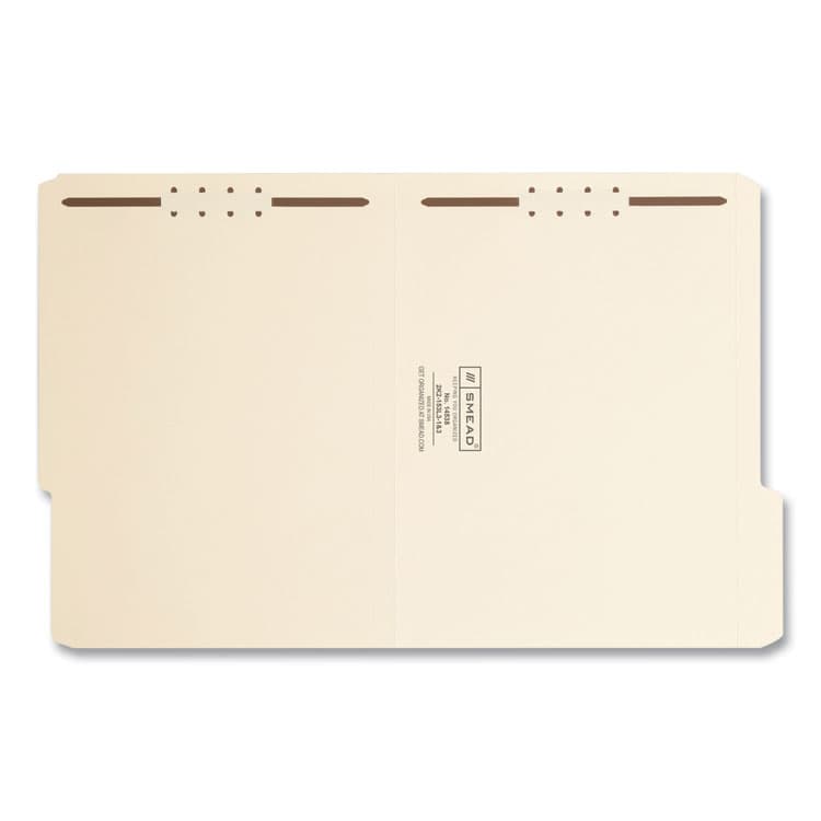 SMEAD MANUFACTURING CO. Top Tab Fastener Folders, 1/3-Cut Tab: Right, Expands 0.75", 2 Fasteners, Letter Size, Manila, 50/Box (SMD14538) thumbnail 2