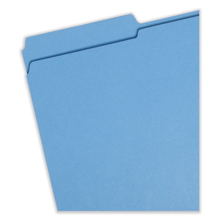 SMEAD MANUFACTURING CO. Reinforced Top Tab Colored File Folders, 1/3-Cut Tabs: Assorted, Legal Size, 0.75" Expansion, Blue, 100/Box (SMD17034) thumbnail 2
