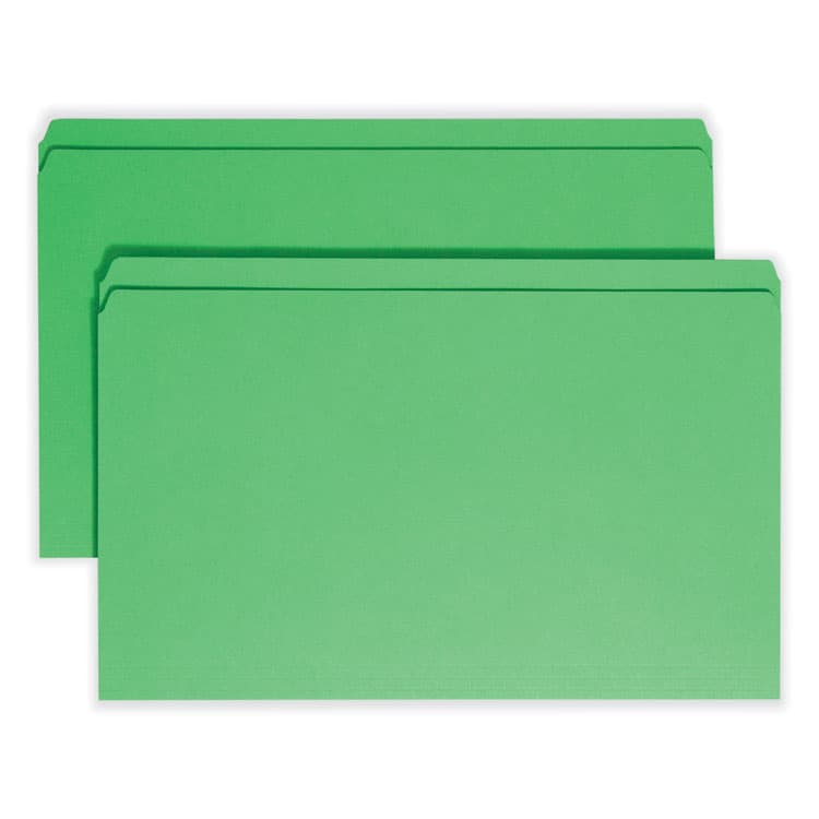 SMEAD MANUFACTURING CO. Reinforced Top Tab Colored File Folders, Straight Tabs, Legal Size, 0.75" Expansion, Green, 100/Box (SMD17110)