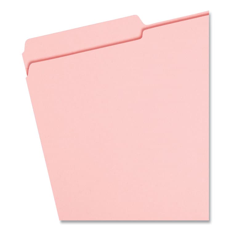 SMEAD MANUFACTURING CO. Reinforced Top Tab Colored File Folders, 1/3-Cut Tabs: Assorted, Legal Size, 0.75" Expansion, Pink, 100/Box (SMD17634) thumbnail 2