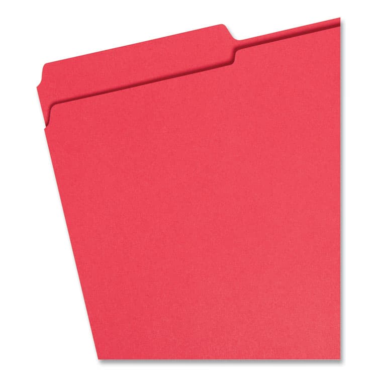 SMEAD MANUFACTURING CO. Reinforced Top Tab Colored File Folders, 1/3-Cut Tabs: Assorted, Legal Size, 0.75" Expansion, Red, 100/Box (SMD17734) thumbnail 2