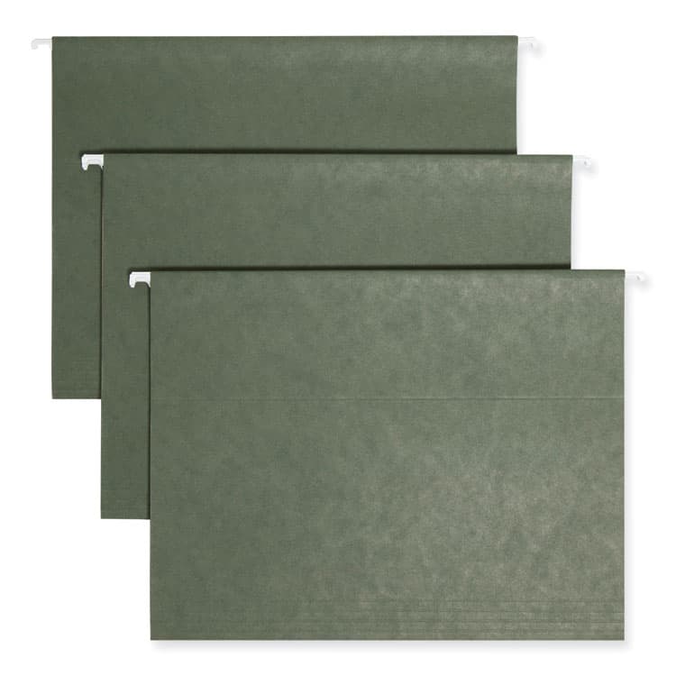SMEAD MANUFACTURING CO. TUFF Hanging Folders with Easy Slide Tab, Letter Size, 1/3-Cut Tabs, Standard Green, 20/Box (SMD64036)