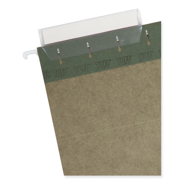 SMEAD MANUFACTURING CO. TUFF Hanging Folders with Easy Slide Tab, Letter Size, 1/3-Cut Tabs, Standard Green, 20/Box (SMD64036) thumbnail 2