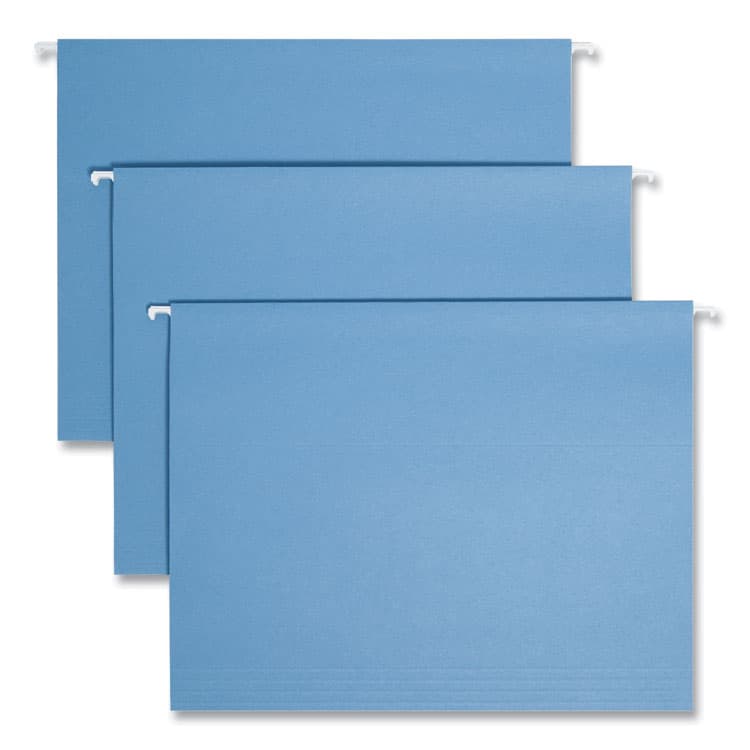 SMEAD MANUFACTURING CO. Colored Hanging File Folders with 1/5 Cut Tabs, Letter Size, 1/5-Cut Tabs, Blue, 25/Box (SMD64060)