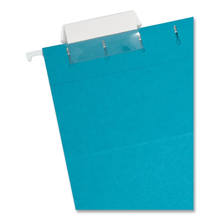 SMEAD MANUFACTURING CO. Colored Hanging File Folders with 1/5 Cut Tabs, Letter Size, 1/5-Cut Tabs, Teal, 25/Box (SMD64074) thumbnail 2