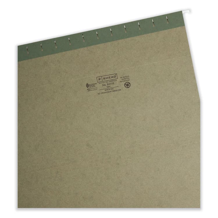 SMEAD MANUFACTURING CO. Hanging Folders, Legal Size, Standard Green, 25/Box (SMD64110) thumbnail 3