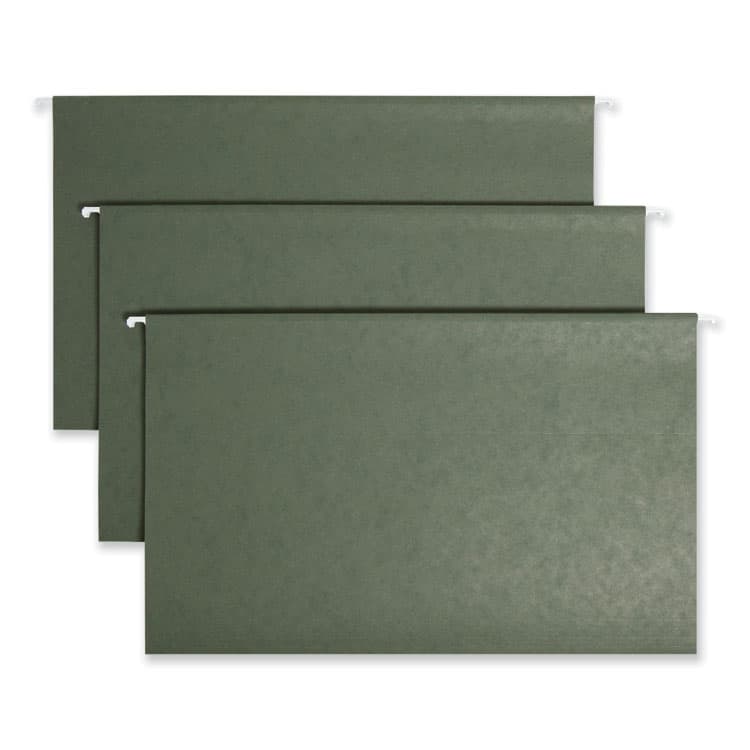 SMEAD MANUFACTURING CO. TUFF Hanging Folders with Easy Slide Tab, Legal Size, 1/3-Cut Tabs, Standard Green, 20/Box (SMD64136)