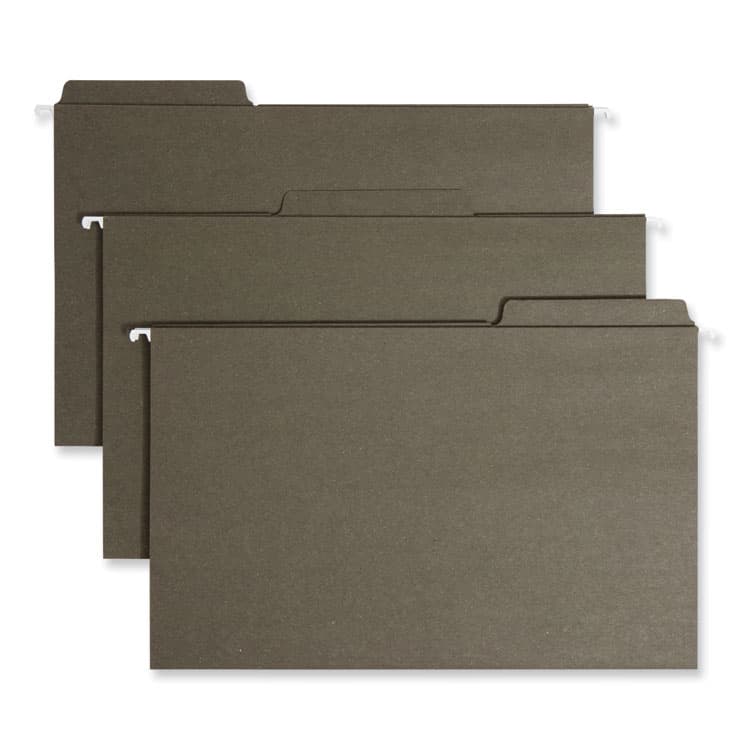 SMEAD MANUFACTURING CO. FasTab Hanging Folders, Legal Size, 1/3-Cut Tabs, Standard Green, 20/Box (SMD64137)
