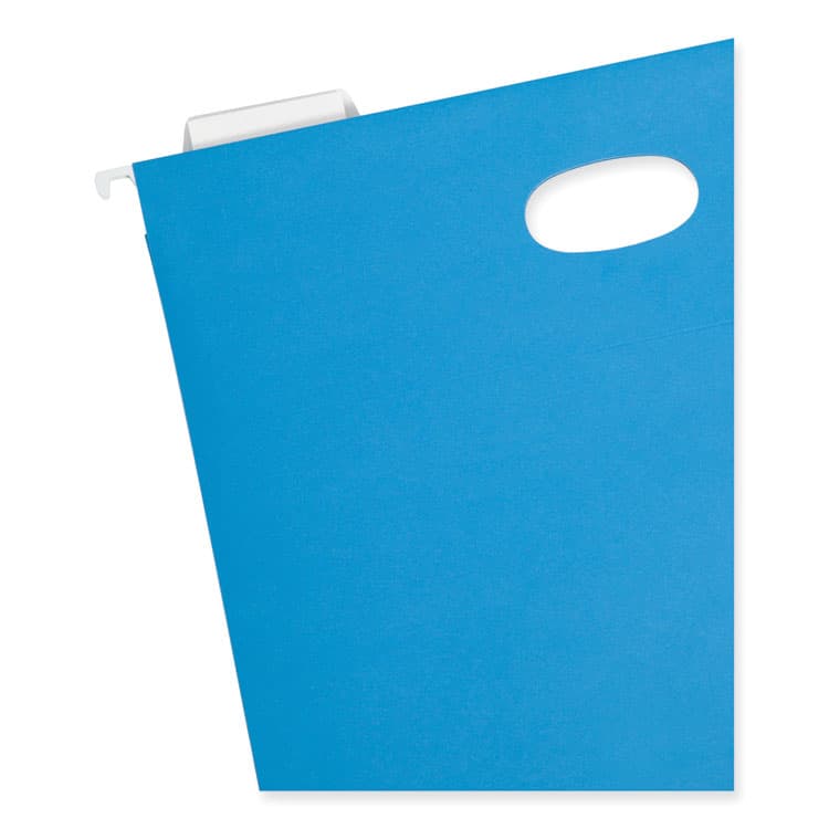 SMEAD MANUFACTURING CO. Hanging Pockets with Full-Height Gusset, 1 Section, 2" Capacity, Letter Size, 1/5-Cut Tabs, Sky Blue, 25/Box (SMD64250) thumbnail 3