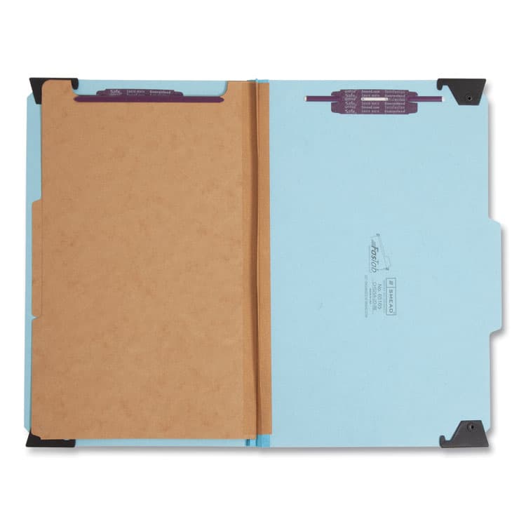 SMEAD MANUFACTURING CO. FasTab Hanging Pressboard Classification Folders, 2 Dividers, Legal Size, Blue (SMD65165) thumbnail 2