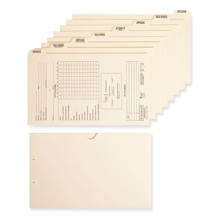 SMEAD MANUFACTURING CO. Replacement Pressboard Mortgage File Dividers, Punched for K-Style Fasteners, Legal Size, Manila, 8 Dividers/Set, 12 Sets/Box (SMD78278) thumbnail 3