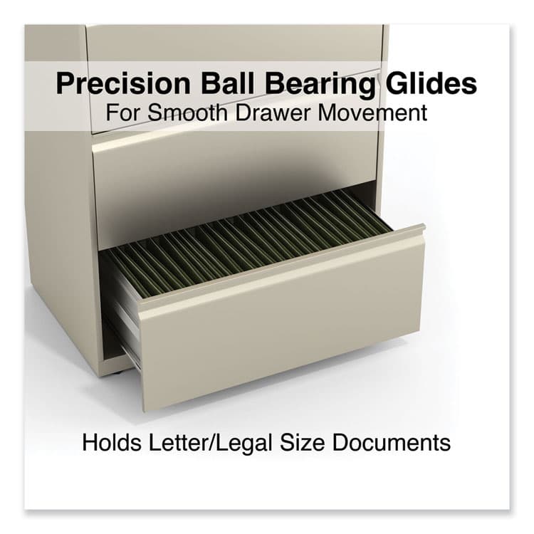 ALERA Lateral File, 4 Legal/Letter-Size File Drawers, Putty, 30" x 18.63" x 52.5" (ALEHLF3054PY) thumbnail 4