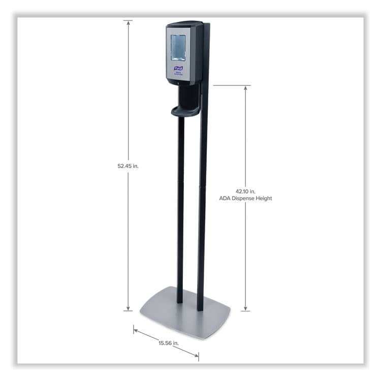 GO-JO INDUSTRIES CS6 Hand Sanitizer Floor Stand with Dispenser, 1,200 mL, 13.5 x 5 x 28.5, Graphite/Silver (GOJ7416DS) thumbnail 3