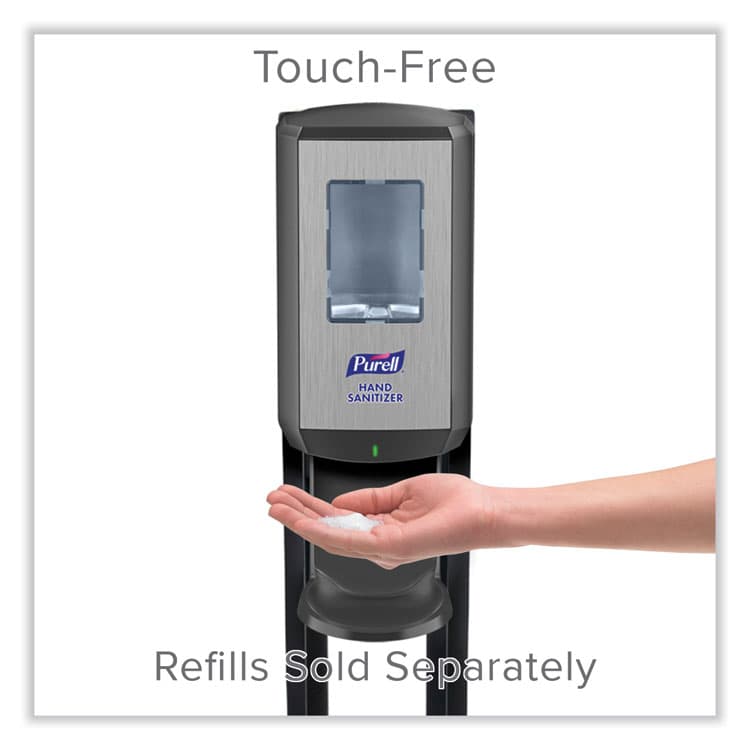GO-JO INDUSTRIES CS6 Hand Sanitizer Floor Stand with Dispenser, 1,200 mL, 13.5 x 5 x 28.5, Graphite/Silver (GOJ7416DS) thumbnail 4