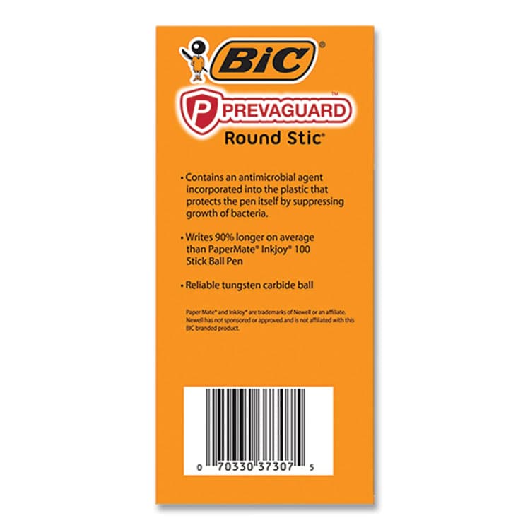 BIC CORP. PrevaGuard Round Stic Ballpoint Pen, Stick, Medium 1 mm, Blue Ink, Translucent Blue Barrel, 60/Pack (BICGSAM60BLU) thumbnail 3