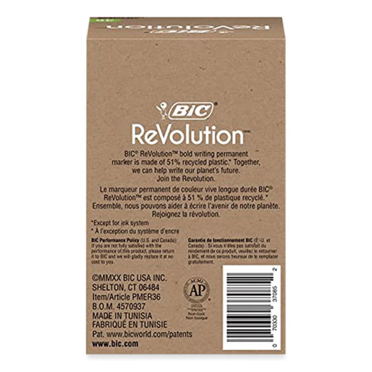 BIC CORP. ReVolution Permanent Markers, Fine Bullet Tip, Assorted Colors, 36/Pack (BICPMER36AST) thumbnail 2