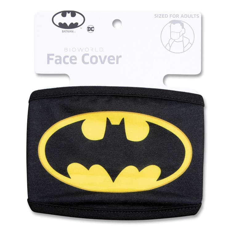BIOWORLD MERCHANDISING Cloth Face Mask, Cotton/Polyester/Spandex, Adult, Batman Logo Print (BWR9MZNBTM00SB0) thumbnail 2