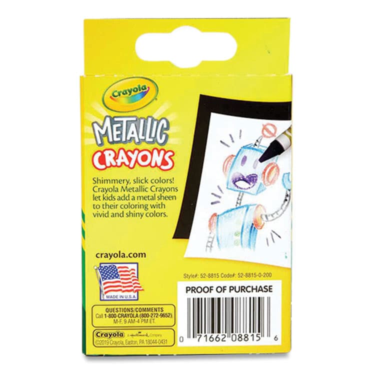 BINNEY & SMITH / CRAYOLA Metallic Crayons, Regular Size, 24 Assorted Colors, 24/Pack (CYO528815) thumbnail 2