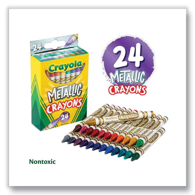 BINNEY & SMITH / CRAYOLA Metallic Crayons, Regular Size, 24 Assorted Colors, 24/Pack (CYO528815) thumbnail 4