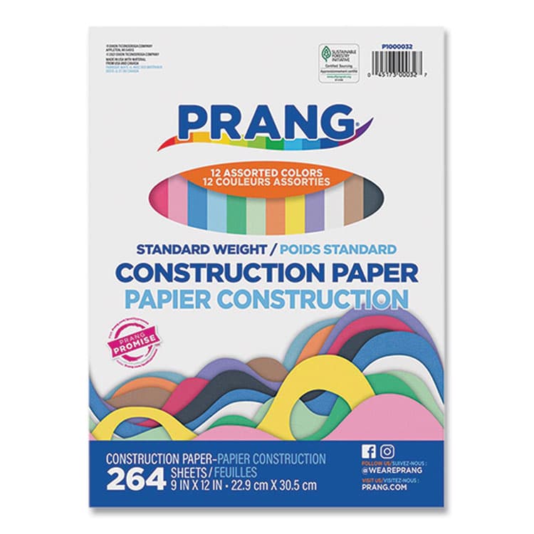 DIXON TICONDEROGA CO. Construction Paper, 9 x 12, Assorted Colors, 264/Pack (DIXP1000032)
