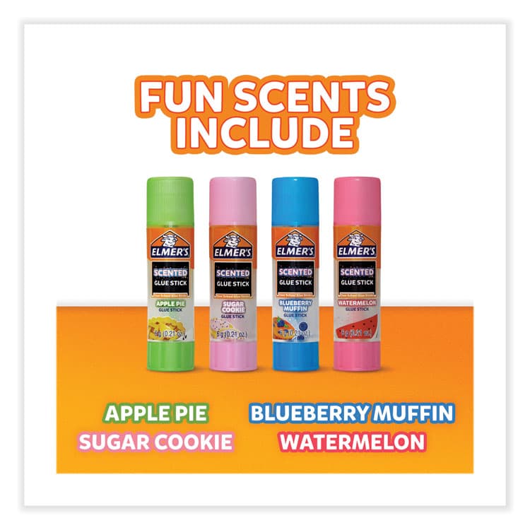 ELMER'S PRODUCTS, . Scented Glue Sticks, 0.21 oz, Dries in Assorted Colors, 4 Scents (EPI2142958) thumbnail 3