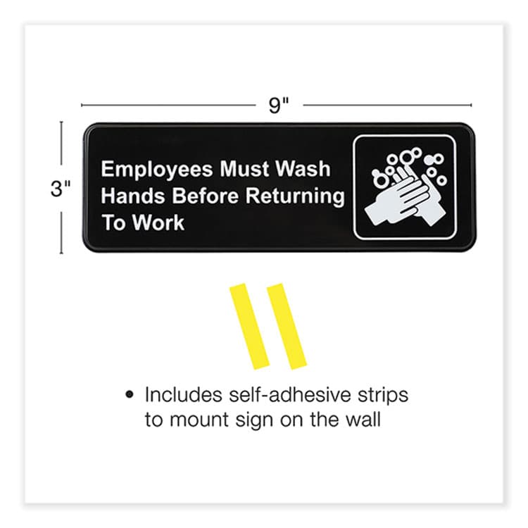 EXCELLO GLOBAL PRODUCTS Indoor/Outdoor Restroom with Braille Text, 6" x 9", Black Face, White Graphics, 3/Pack (EXOHD0049S) thumbnail 2