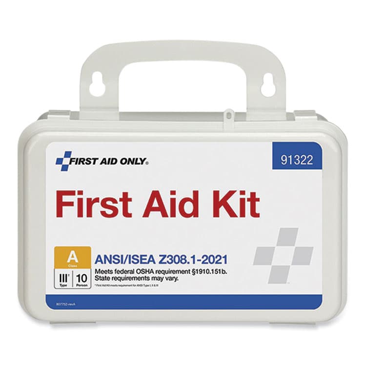 FIRST AID ONLY, . ANSI 2021 First Aid Kit for 10 People, 76 Pieces, Plastic Case (FAO91322)