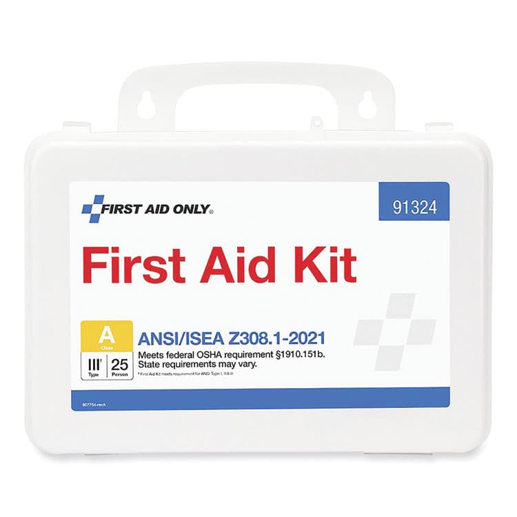 FIRST AID ONLY, . ANSI 2021 First Aid Kit for 25 People, 94 Pieces, Plastic Case (FAO91324)