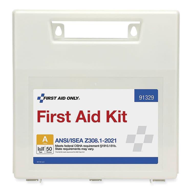 FIRST AID ONLY, . ANSI 2021 First Aid Kit for 50 People, 184 Pieces, Plastic Case (FAO91329)