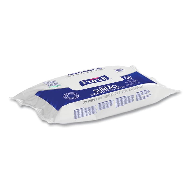 GO-JO INDUSTRIES Healthcare Surface Disinfecting Wipes, 1-Ply, 7 x 10, Unscented, White, 72/Pack (GOJ937012) thumbnail 4