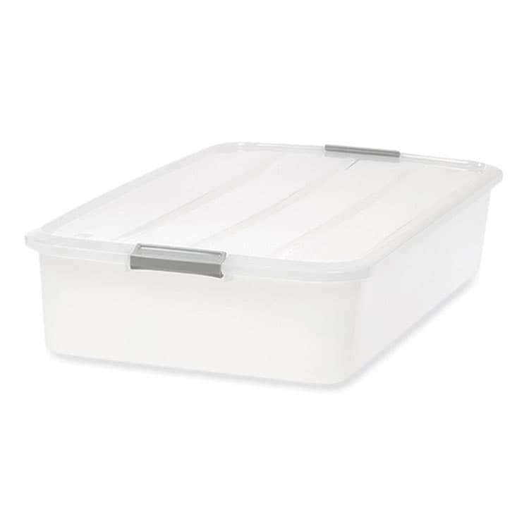 IRIS USA, 50 Qt. Latch Lid Underbed Storage Box, 17.75" x 32.5" x 6.5", Clear (IRS100118)