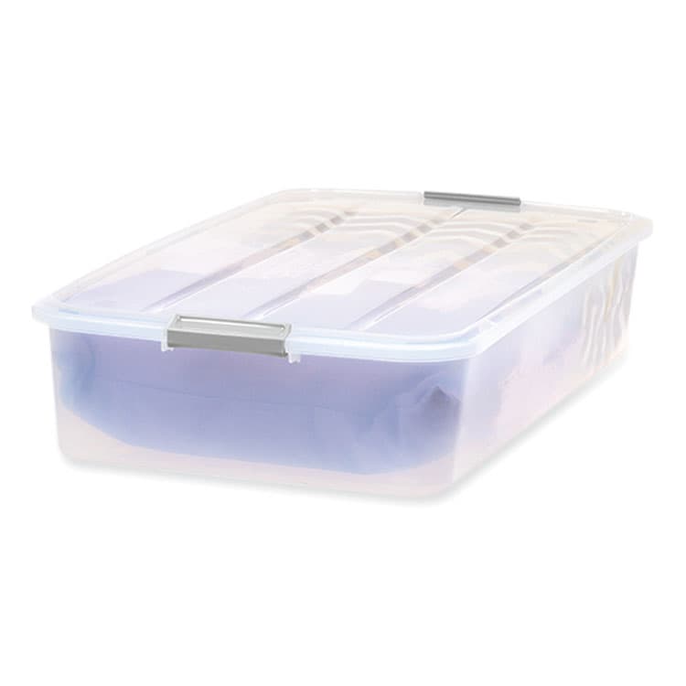 IRIS USA, 50 Qt. Latch Lid Underbed Storage Box, 17.75" x 32.5" x 6.5", Clear (IRS100118) thumbnail 4