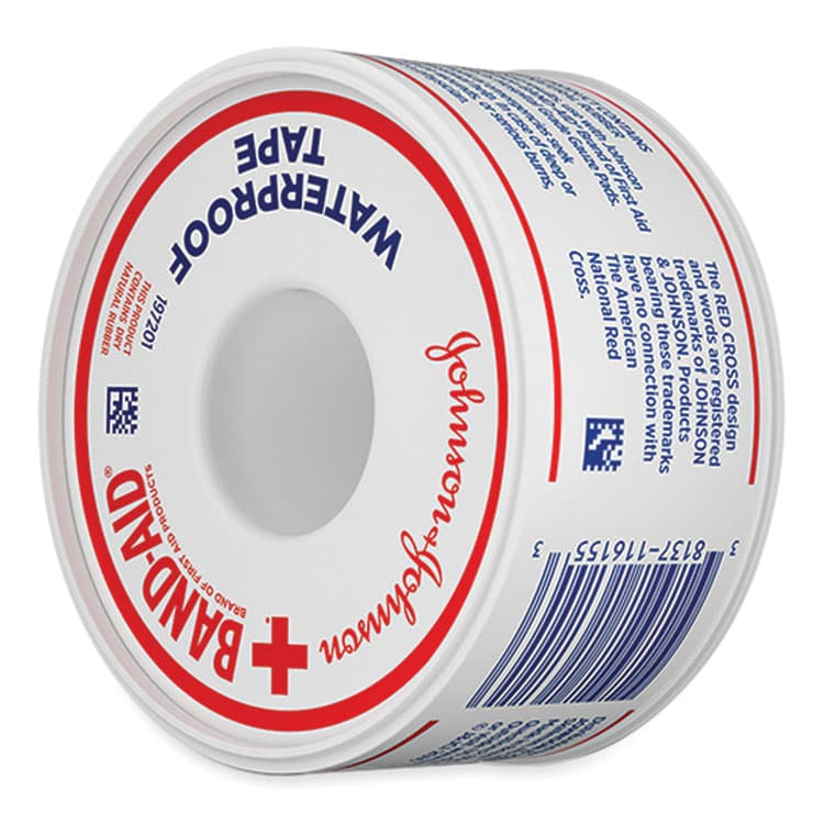 JOHNSON & JOHNSON Water Block Waterproof Medical Tape, Dry Rubber, 1 x 10 yds, White (JOJ117121)