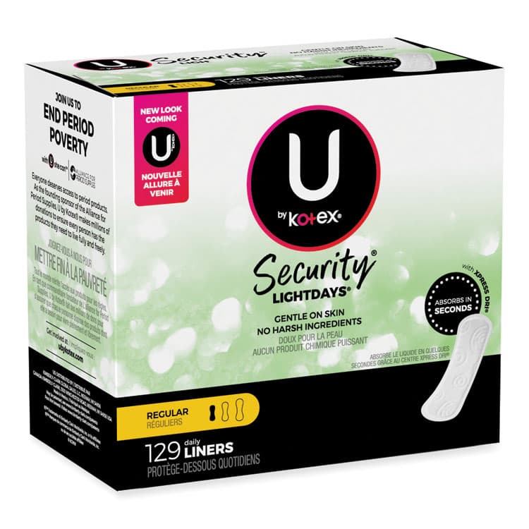 KIMBERLY CLARK U by Kotex Security Lightdays Liners, Unscented, Light Absorbency, 129/Pack (KCM49060) thumbnail 2