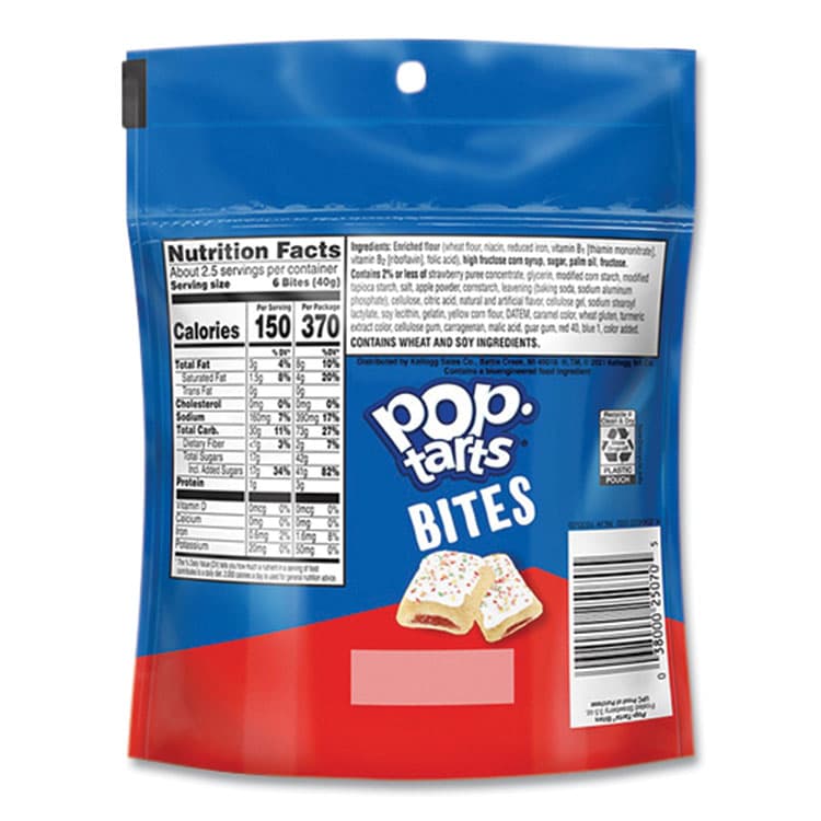 KELLOGG'S Pop Tarts Bites, Frosted Strawberry, 3.5 oz Bag, 6/Carton (KEB25069) thumbnail 2