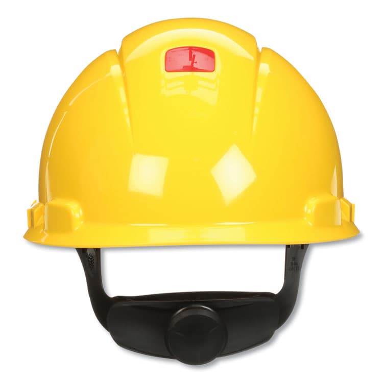 3M/COMMERCIAL TAPE DIV. SecureFit Hard Hat with Uvicator, Four-Point Ratchet Suspension, Yellow (MMMH702SFRUV)