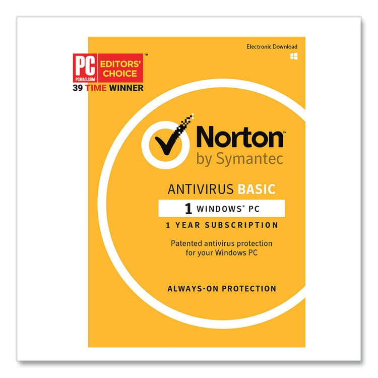 SYMANTEC CORPORATION AntiVirus Basic Software, For 1 User (NTN21366381)