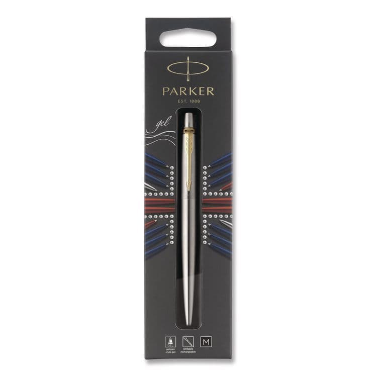 SANFORD Jotter Rollerball Pen, Retractable, Medium 0.7 mm, Black Ink, Stainless Steel Barrel (PAR2020672)