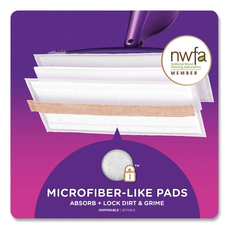 PROCTER & GAMBLE WetJet System Wood Mopping Pad, 5.4 x 11.3, White, 20/Pack (PGC76563) thumbnail 4