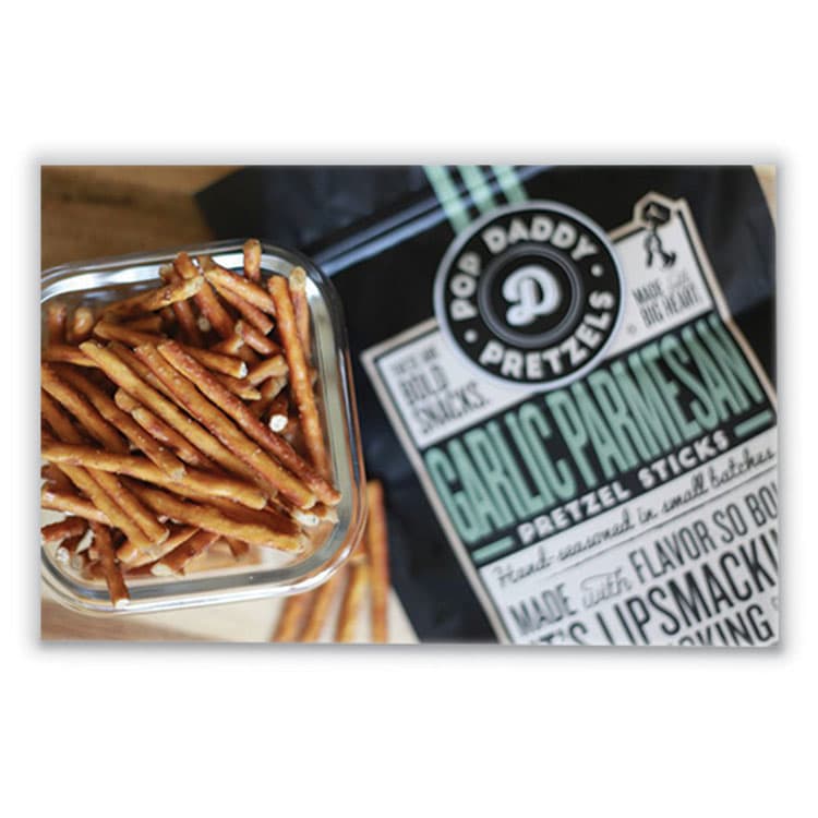 POP DADDY SNACKS Garlic Parmesan Pretzel Sticks, 3 oz Bag, 15/Carton (POY00557) thumbnail 4